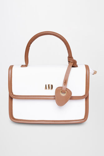 White Regular Solid Sling Bag, , image 1
